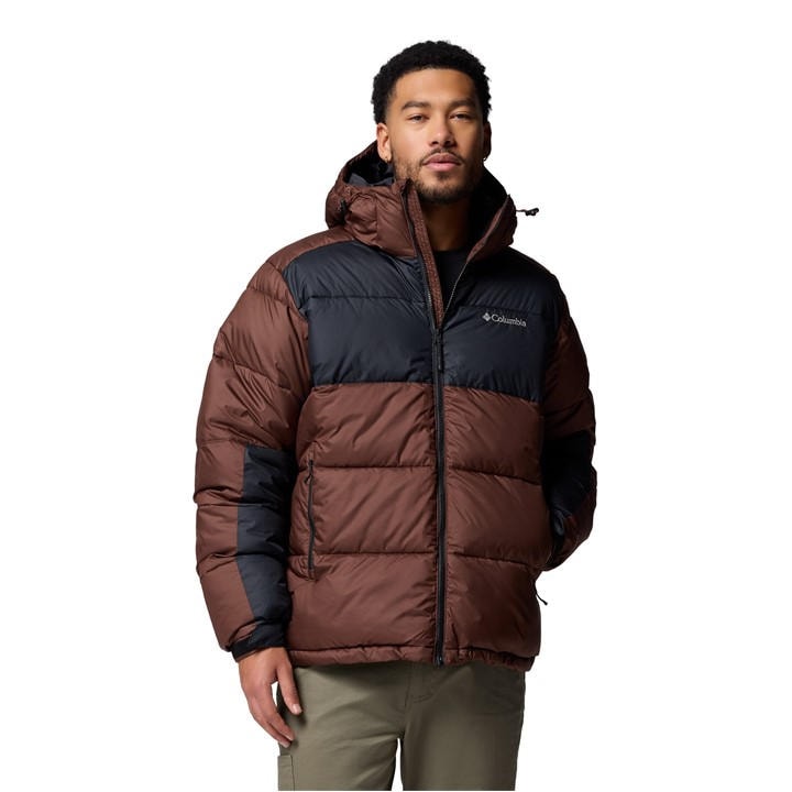 Columbia Men's Brown Pike Lake Hooded Water-Resistant Insulated Puffer Jacket in Size M, Sports Direct