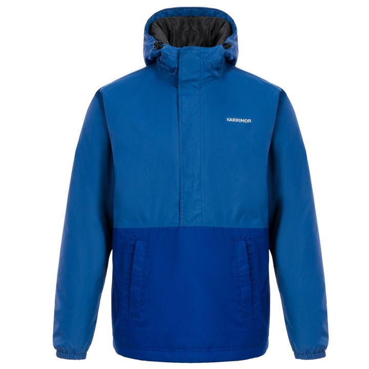 Karrimor Men's Blue Half Zip Windproof Hooded Long Sleeve Softshell Jacket in Size M, Sports Direct