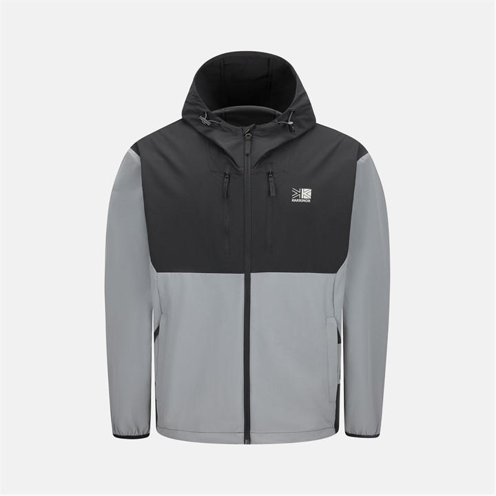 Karrimor Men's Grey Base Camp Windproof Dwr Long Sleeve Softshell Jacket in Size L, Sports Direct