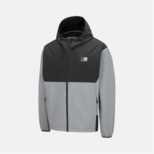 Grey/Black - Karrimor - Mens Base Camp Windproof DWR Long Sleeve Softshell Jacket
