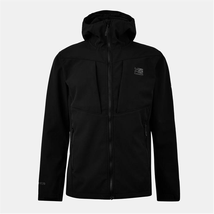 Karrimor Men's Black Alpiniste Water Resistant Windproof Long Sleeve Softshell Jacket in Size XL, Sports Direct