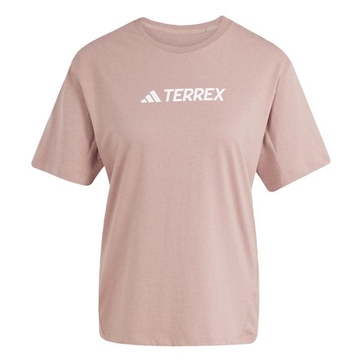 Adidas Women's Pink Terrex Classic Logo T-Shirt in Size L, Sports Direct