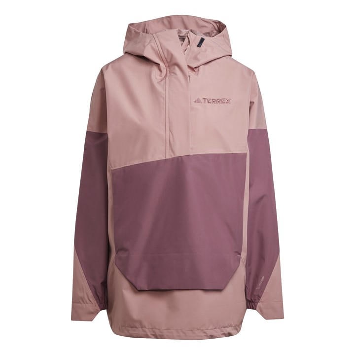Adidas Women's Pink Terrex Xploric Climaproof Half Zip Waterproof Jacket in Size M, Sports Direct