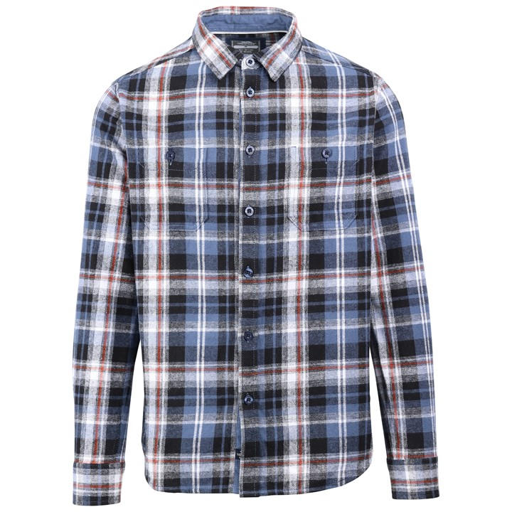Trespass Men's Blue Zalah Long Sleeve Shirt in Size L, Sports Direct