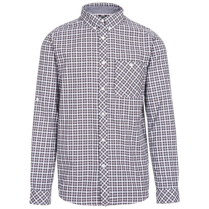 Trespass Men' Grey Wroxtonley Long Sleeve Shirt in Size S, Sports Direct