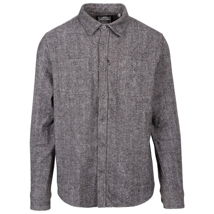 Trespass Men' Grey Long Sleeve Button Up Shirt in Size S, Sports Direct