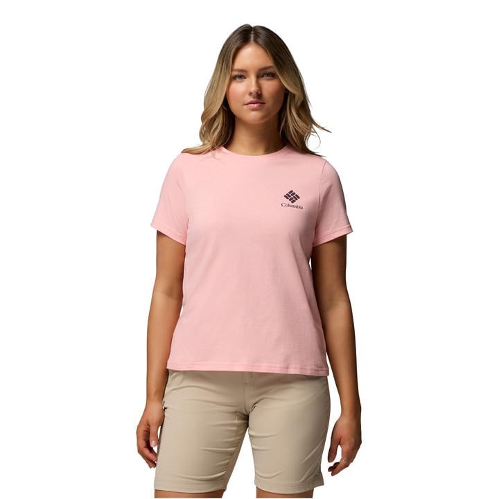 Columbia Women's Pink Rolling Bend™ Graphic Short Sleeve T in Size 14, Sports Direct