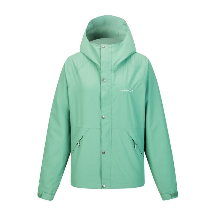 Karrimor Women's Green Helix Weathertite Windproof Hooded Waterproof Jacket in Size 12, Sports Direct