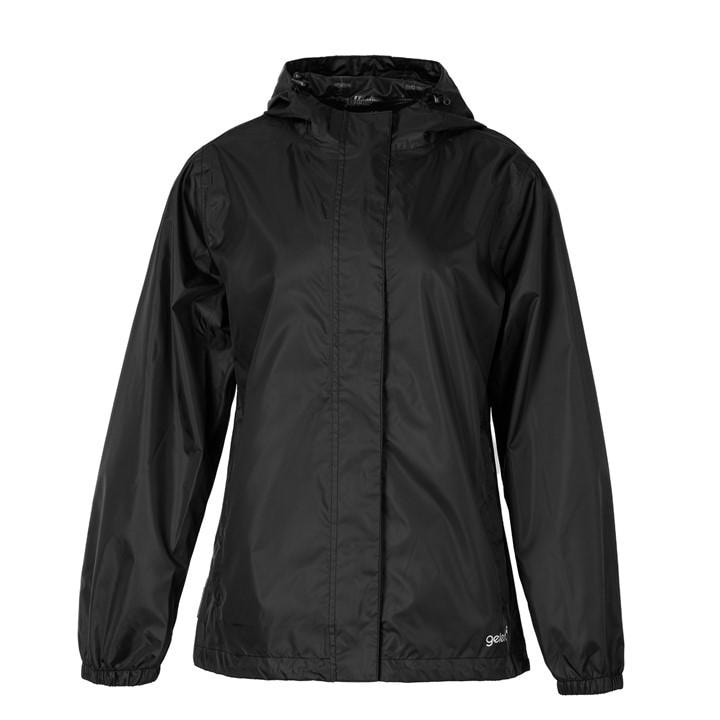 Gelert Women's Black Packaway Hooded Packable Waterproof Jacket in Size 18, Sports Direct