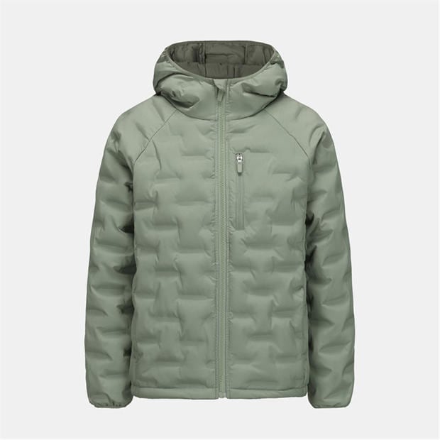Kaki - Karrimor - Women's Heat-Sealed Hooded Long Sleeve Hip Length Insulated Puffer Jacket