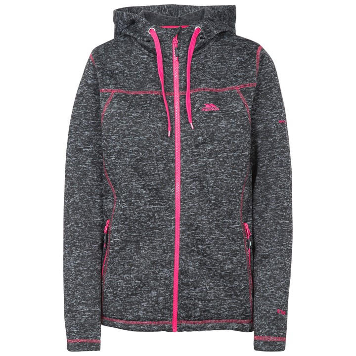 Trespass Women's Black Odelia Hooded Full Zip Fleece in Size 8, Sports Direct