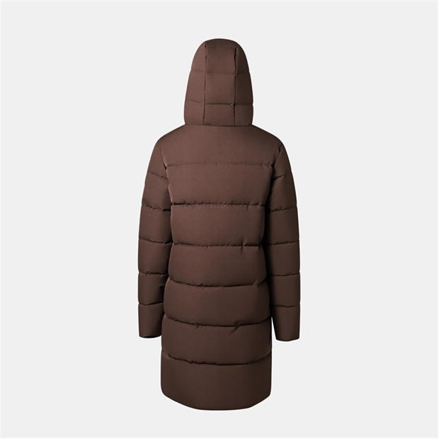 Brown - Gelert - Women's Ottawa Hooded Long Sleeve Slim Fit Down Jacket