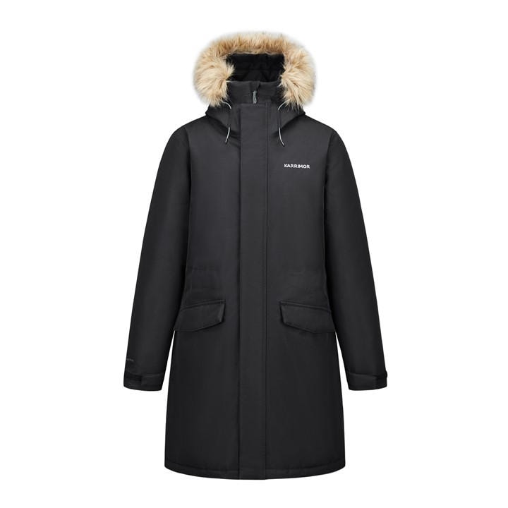 Karrimor Women's Black Urban Waterproof Insulated Knee Length Parka in Size 10, Sports Direct