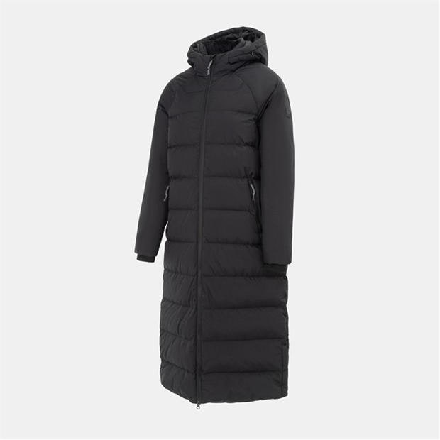 Black - Karrimor - Womens Helix Wind Resistant Long Hooded Down Jacket