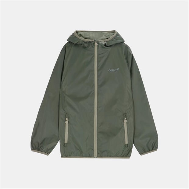Dark Khaki/Sage - Gelert - Kids Dursley Stormlite 5000mm Hooded Long Sleeve Waterproof Jacket