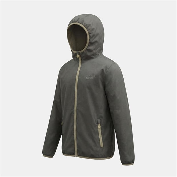 Dark Khaki/Sage - Gelert - Kids Dursley Stormlite 5000mm Hooded Long Sleeve Waterproof Jacket