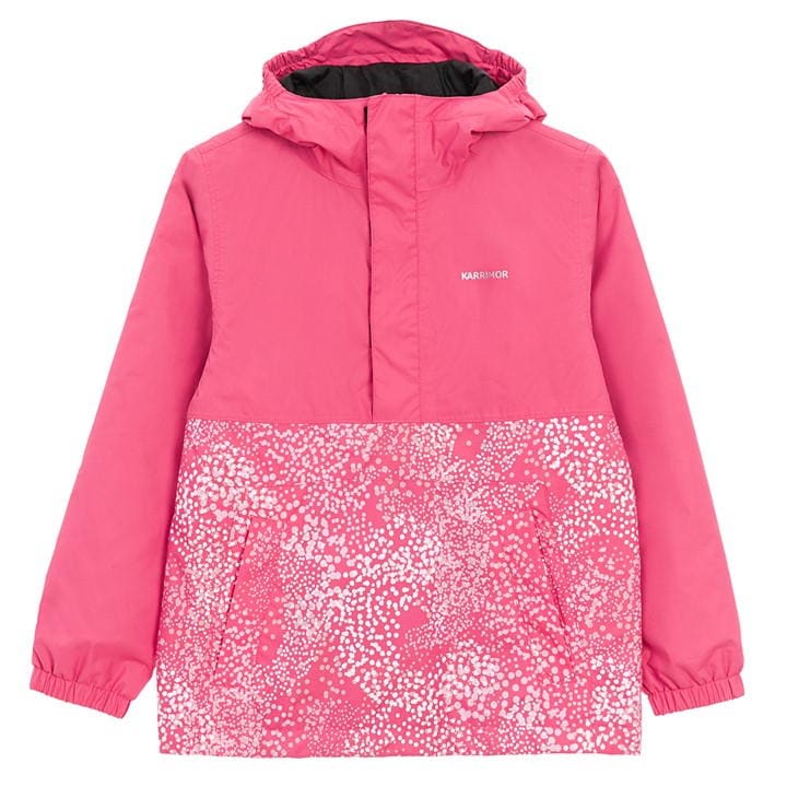 Karrimor Girls Pink Kids' Half Zip Windproof Hooded Long Sleeve Softshell Jacket in Size L, Sports Direct