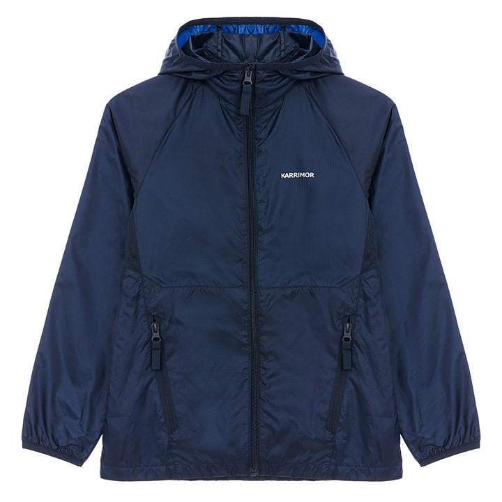 Karrimor Boys Blue Kids' Lightweight Weather-Resistant Hooded Long Sleeve Softshell Jacket in Size 11 - 12 Years, Sports Direct