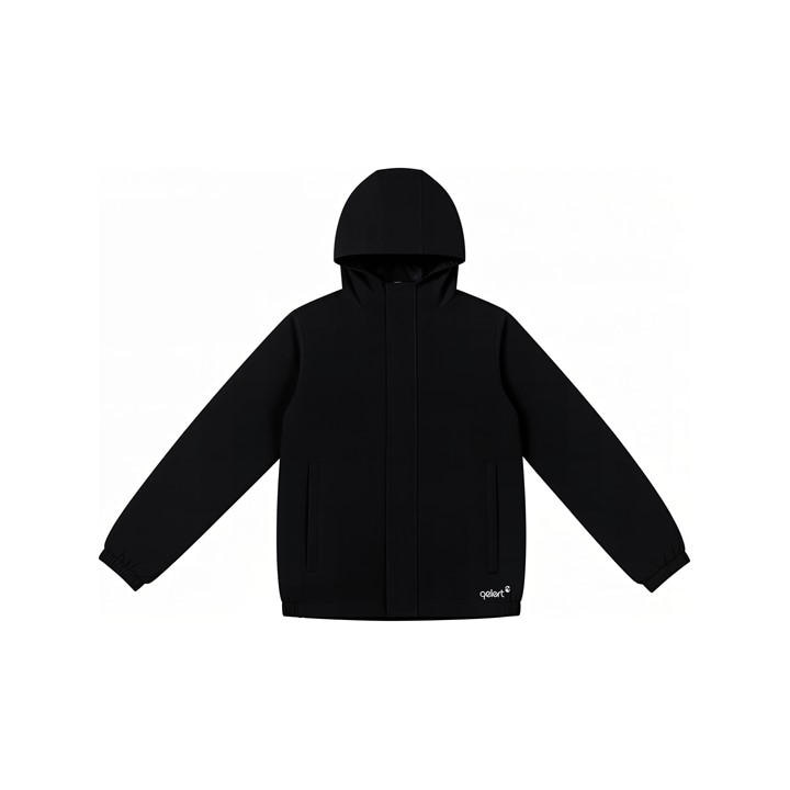 Gelert Boys Black Kids Packaway Hooded Long Sleeve Waterproof Jacket in Size 11 - 12 Years, Sports Direct