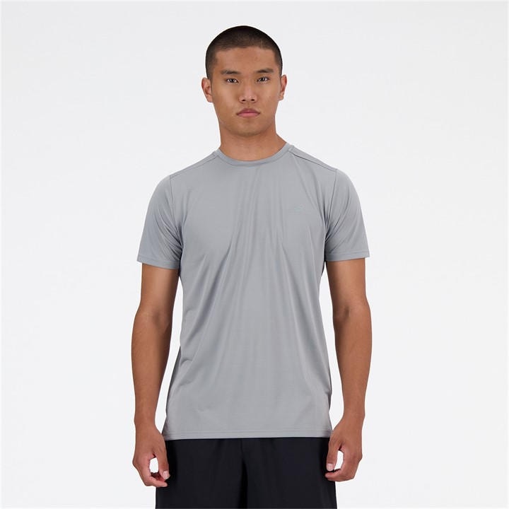 New Balance Men's Grey Short-Sleeve Performance Running Top in Size XL, Sports Direct