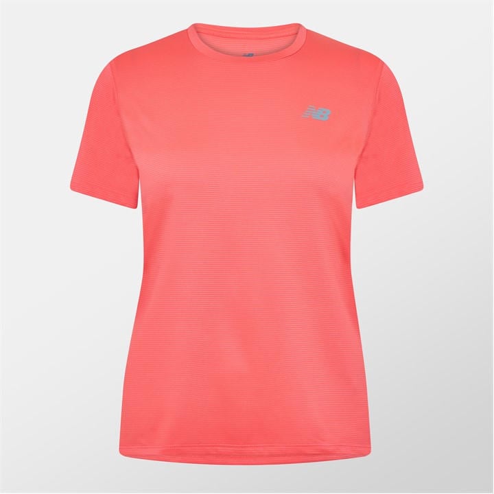 New Balance Women's Pink Short-Sleeve Performance Running Top in Size 8, Sports Direct
