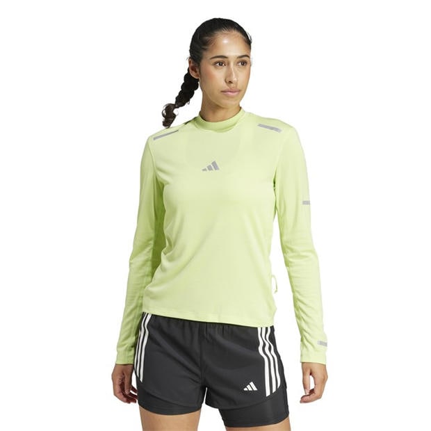 Pulse Lime - adidas - Women's Long Sleeve Performance Running Top