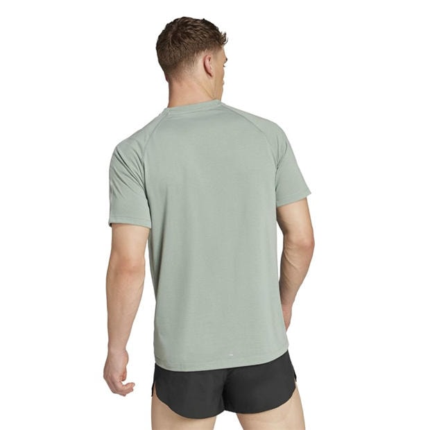 Silver Green - adidas - Men's Own the Run 3 Stripes Short Sleeve T-Shirt