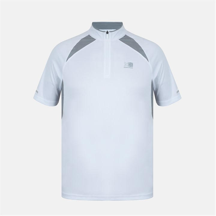 Karrimor Men' White Zipped Short Sleeve Performance Running Top in Size S, Sports Direct