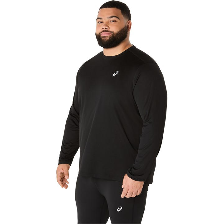 Asics Men's Black Core Ls Top Running in Size L, Sports Direct