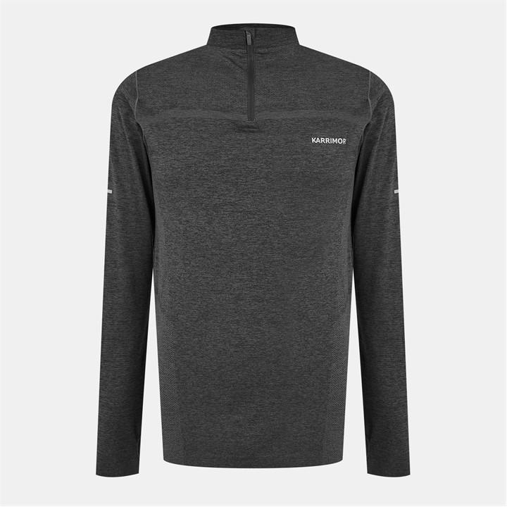 Karrimor Men' Black Xlite Seamless Running 1/4 Zip in Size S, Sports Direct