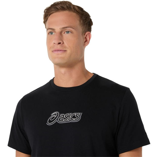 Black - Asics - Men's Logo Tee Short Sleeve Performance Running Top