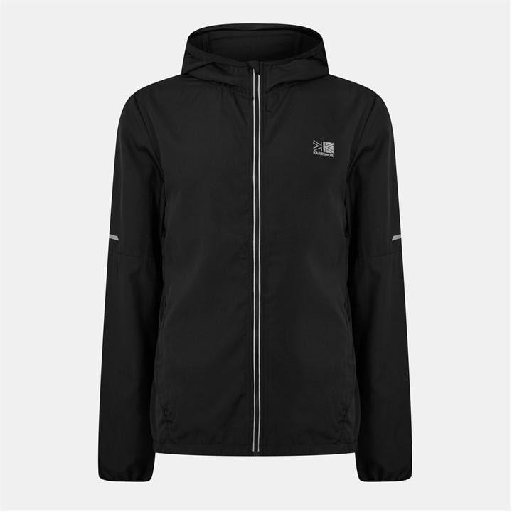 Karrimor Men's Black Water Resistant Hooded Long Sleeve Performance Running Jacket in Size XL, Sports Direct