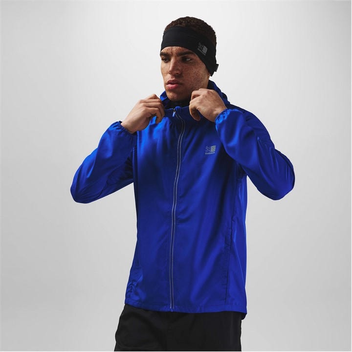 Karrimor Men's Blue Water Resistant Hooded Long Sleeve Performance Running Jacket in Size XL, Sports Direct