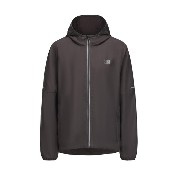 Karrimor Men's Grey Water Resistant Hooded Long Sleeve Performance Running Jacket in Size L, Sports Direct