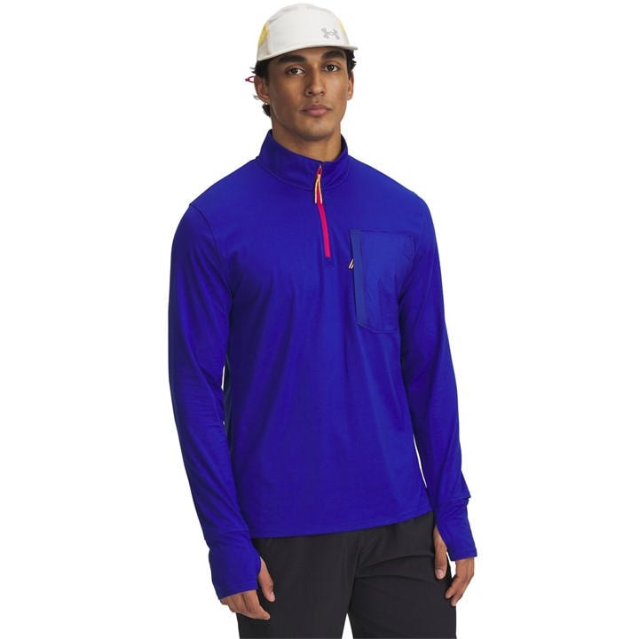 Under Armour Men's Blue Long-Sleeve Performance Running Top in Size L, Sports Direct