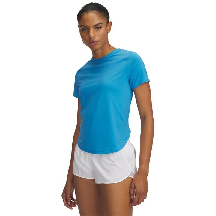 Under Armour Women's Blue Launch Elite Short Sleeve Performance Running Top in Size 12, Sports Direct