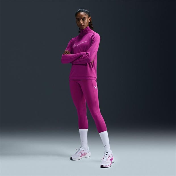 Hot Fuchsia/Bey - Nike - Women's Fast 7/8 Running Tights