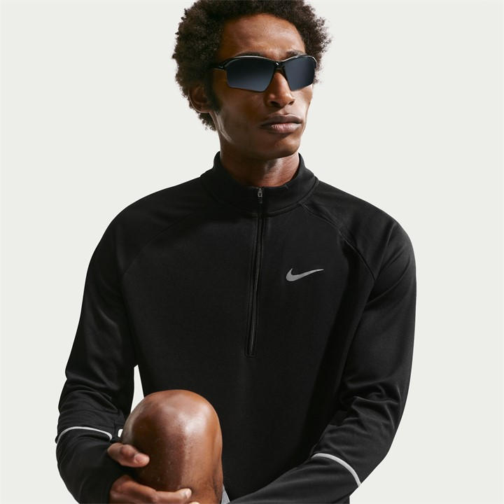 Nike Men's Black Long Sleeve Performance Running Top in Size XS, Sports Direct