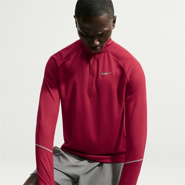 Red/Silver - Nike - Men's Long Sleeve Performance Running Top
