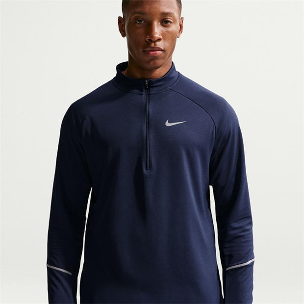 Navy/Silver - Nike - Men's Long Sleeve Performance Running Top