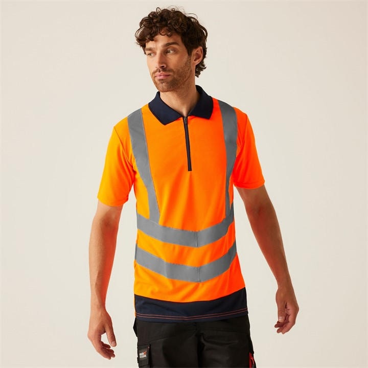 Regatta Men's Orange Hi Vis Pro Reflective Polo Work Shirt in Size 2XL, Sports Direct