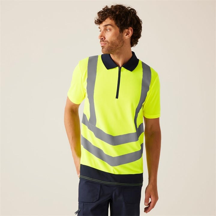 Regatta Men's Yellow Hi Vis Pro Reflective Polo Work Shirt in Size 2XL, Sports Direct