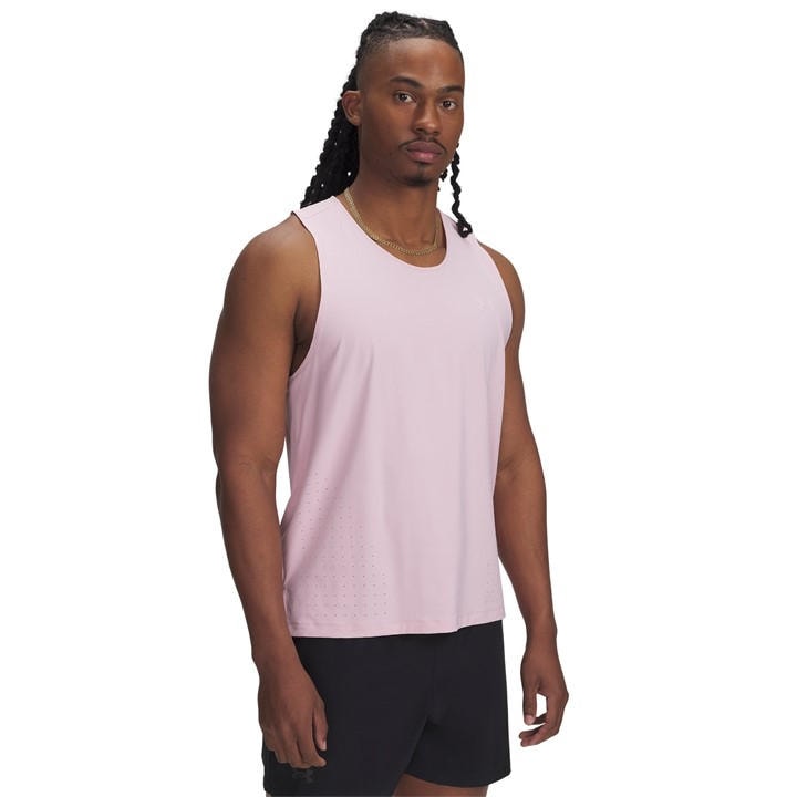 Under Armour Men' Pink Launch Performance Running Vest in Size S, Sports Direct