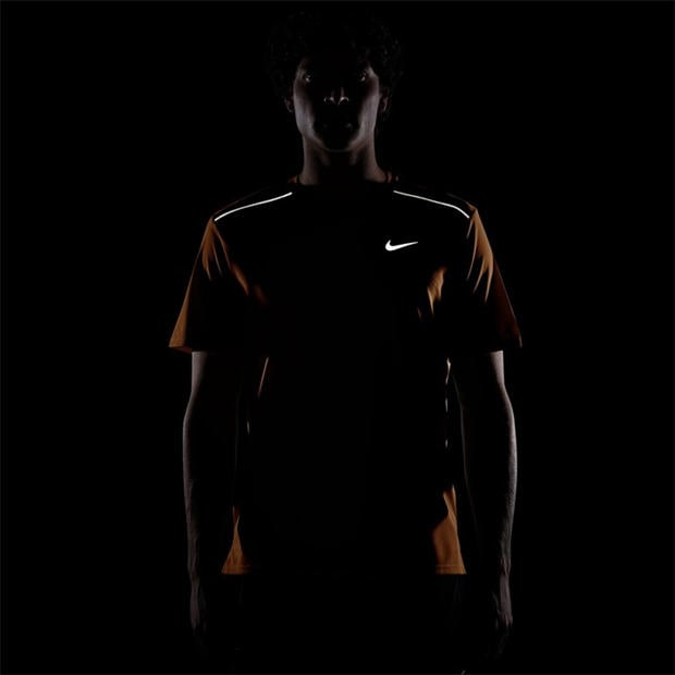 Total Orange - Nike - DriFit Miler Running Top Mens