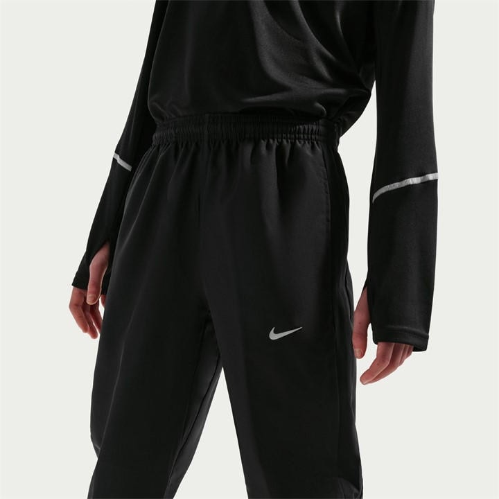 Nike  Kids Black Kids' Miler Woven Tracksuit Bottoms in Size 11 - 12 Years, Sports Direct