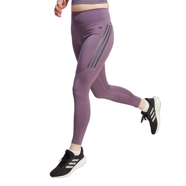 Shadow Violet - adidas - Women's Dailyrun 3S 7/8 Performance Running Tights