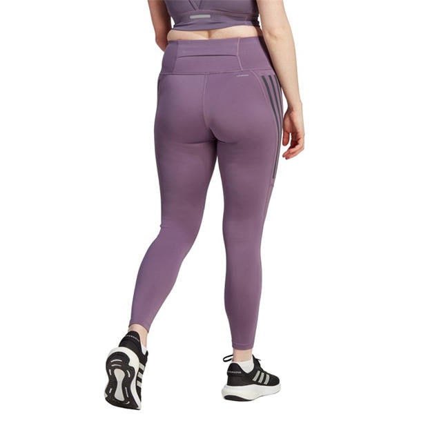 Shadow Violet - adidas - Women's Dailyrun 3S 7/8 Performance Running Tights