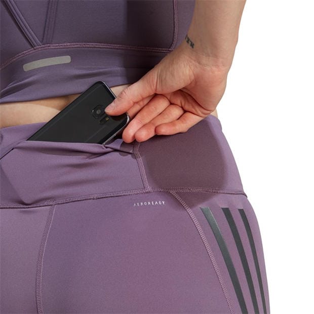 Shadow Violet - adidas - Women's Dailyrun 3S 7/8 Performance Running Tights