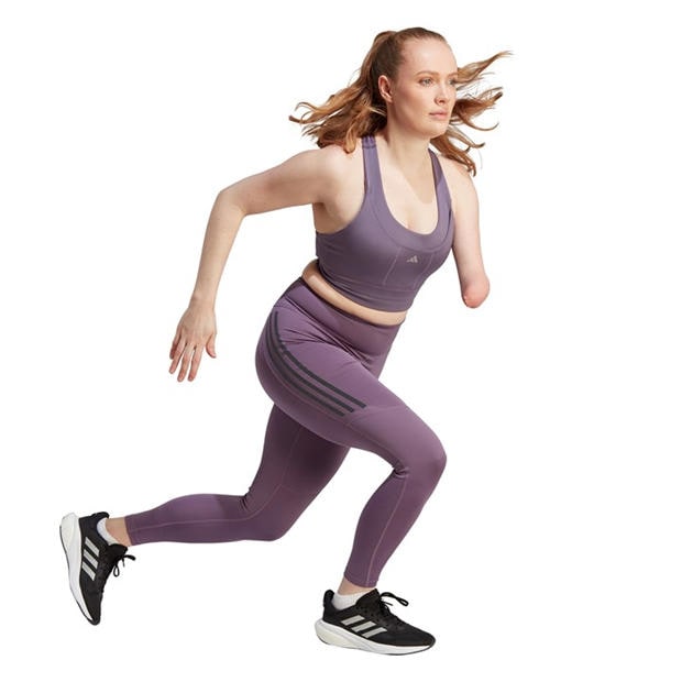 Shadow Violet - adidas - Women's Dailyrun 3S 7/8 Performance Running Tights