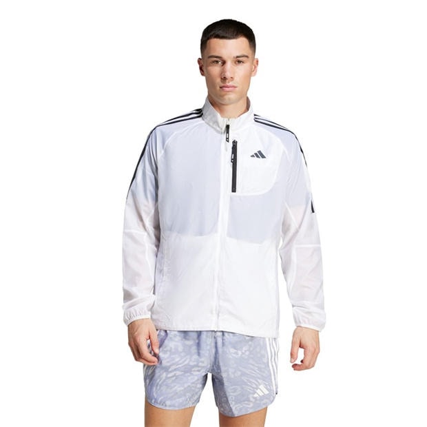 White - adidas - Men's OTR 3S Performance Running Jacket